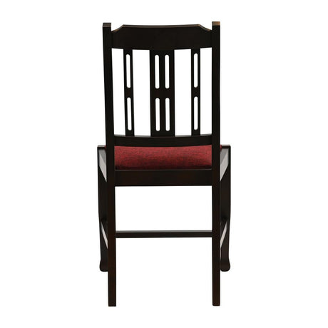 Lattice Back Dining Chair in Dark Walnut with Shetland Scarlett Seat (6 Pack)