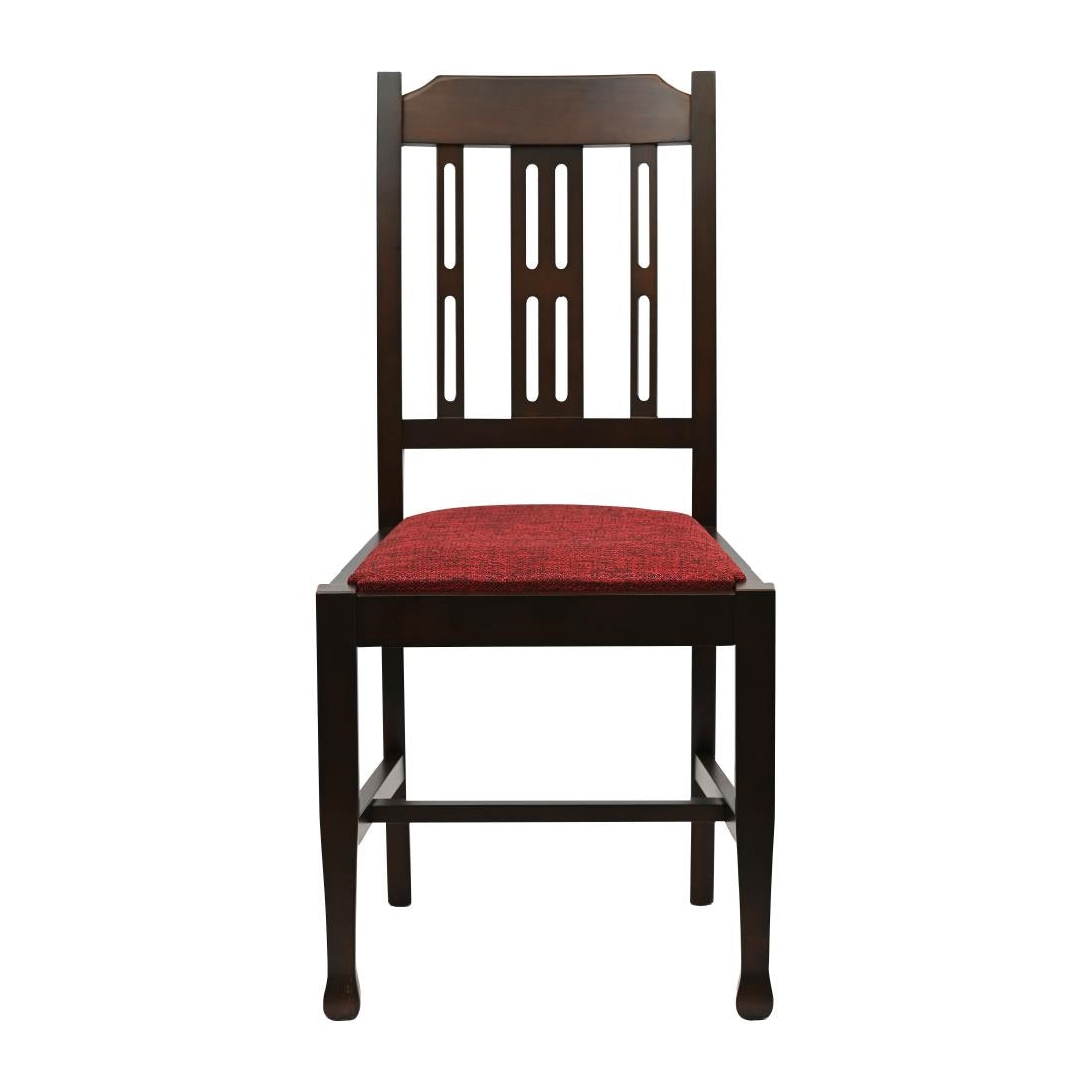 Lattice Back Dining Chair in Dark Walnut with Shetland Scarlett Seat (6 Pack)