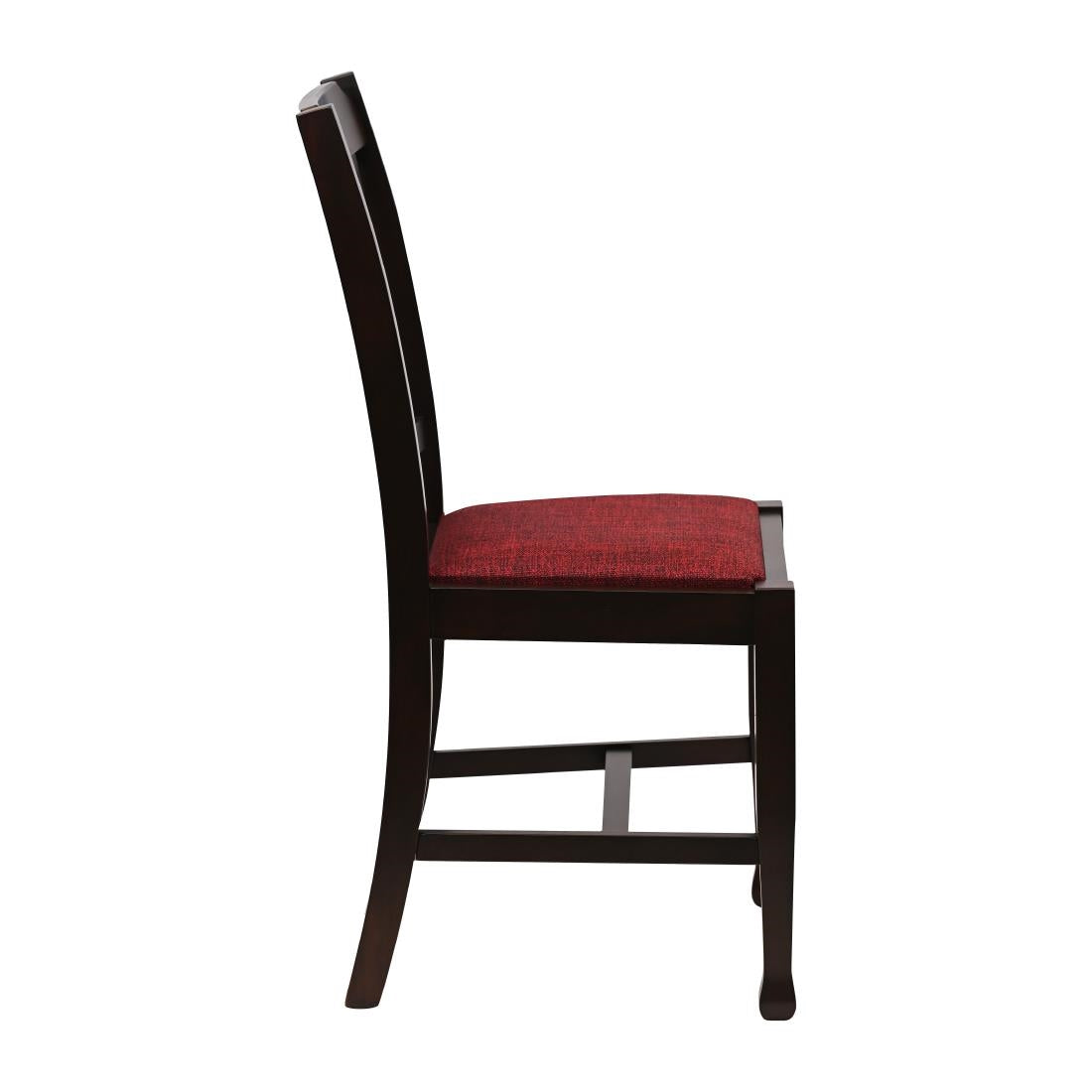 Lattice Back Dining Chair in Dark Walnut with Shetland Scarlett Seat (6 Pack)