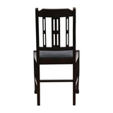 Lattice Back Dining Chair in Dark Walnut with Shetland Sea Seat (6 Pack)