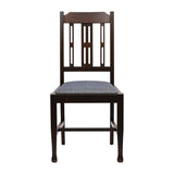 Lattice Back Dining Chair in Dark Walnut with Shetland Sea Seat (6 Pack)