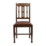 Lattice Back Dining Chair in Vintage Wood with Bison Espresso Seat (6 Pack)