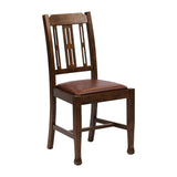Lattice Back Dining Chair in Vintage Wood with Bison Espresso Seat (6 Pack)