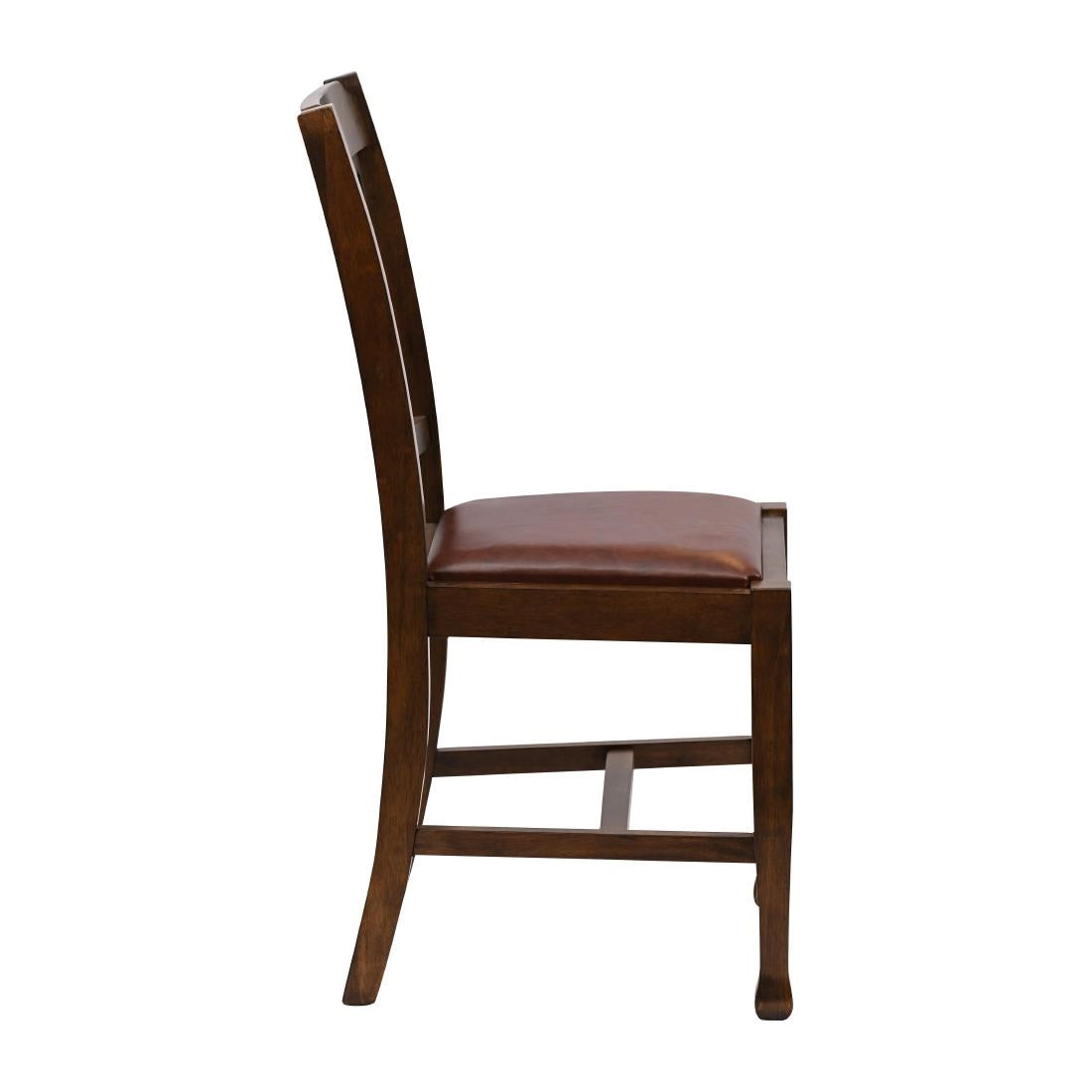 Lattice Back Dining Chair in Vintage Wood with Bison Espresso Seat (6 Pack)