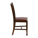 Lattice Back Dining Chair in Vintage Wood with Bison Espresso Seat (6 Pack)