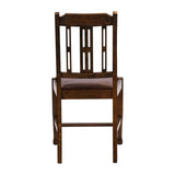 Lattice Back Dining Chair in Vintage Wood with Bison Espresso Seat (6 Pack)
