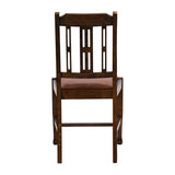 Lattice Back Dining Chair in Vintage Wood with Bison Tan Seat (6 Pack)