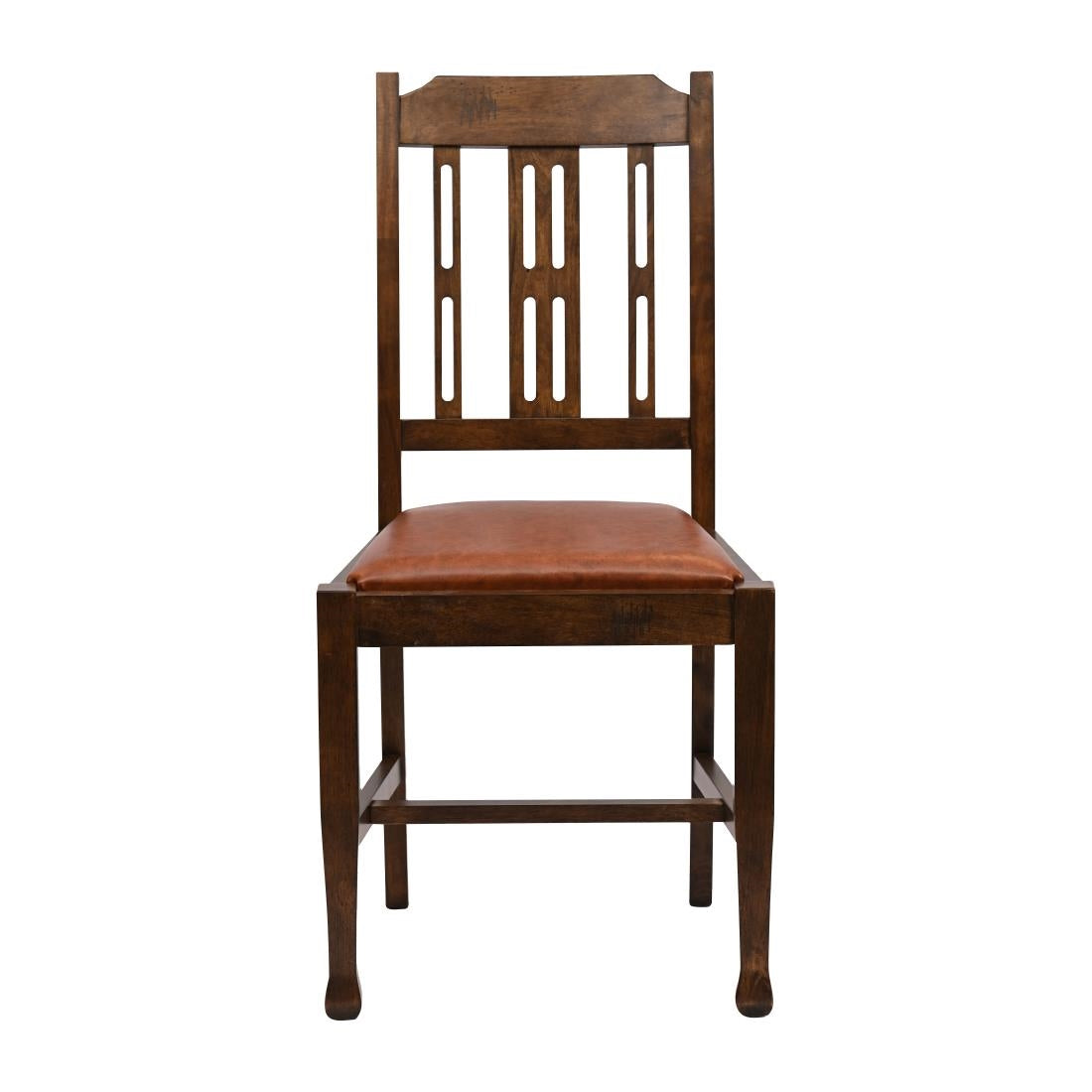 Lattice Back Dining Chair in Vintage Wood with Bison Tan Seat (6 Pack)