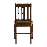 Lattice Back Dining Chairs in Vintage Wood with Shetland Forest Seat (6 Pack)
