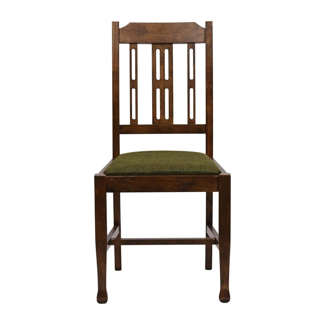 Lattice Back Dining Chairs in Vintage Wood with Shetland Forest Seat (6 Pack)