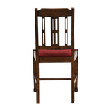 Lattice Back Dining Chair in Vintage Wood with Shetland Scarlett Seat (6 Pack)