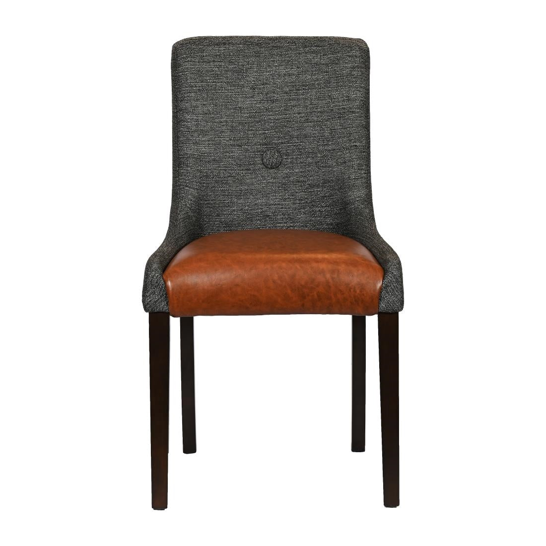 Bath Walnut Dining Chair with Smoke Back & Tan Seat (6 Pack)