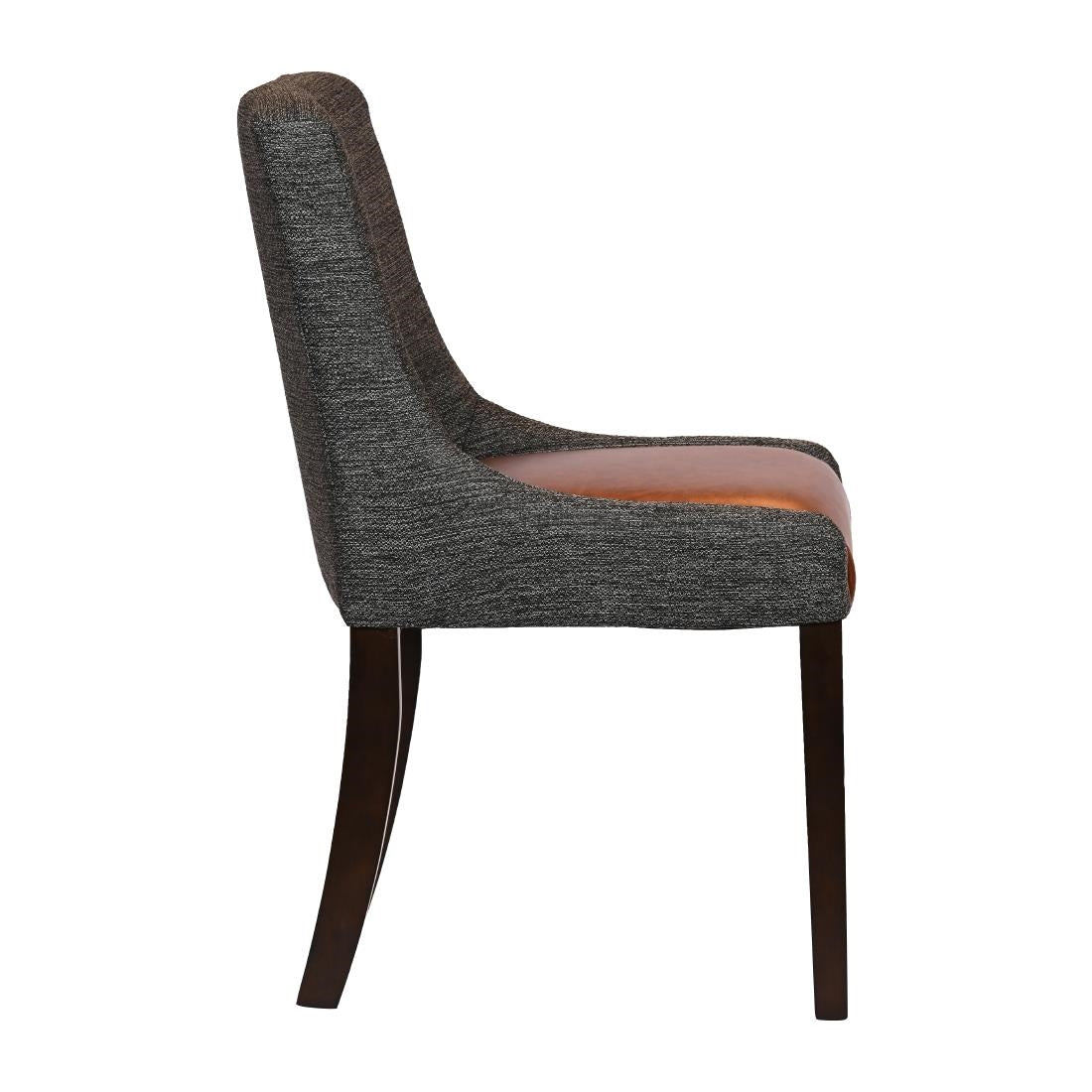 Bath Walnut Dining Chair with Smoke Back & Tan Seat (6 Pack)