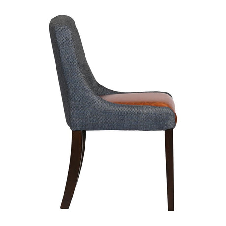 Bath Walnut Dining Chair with Sea Back & Tan Seat (6 Pack)