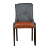 Bath Walnut Dining Chair with Sea Back & Tan Seat (6 Pack)