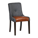 Bath Walnut Dining Chair with Sea Back & Tan Seat (6 Pack)