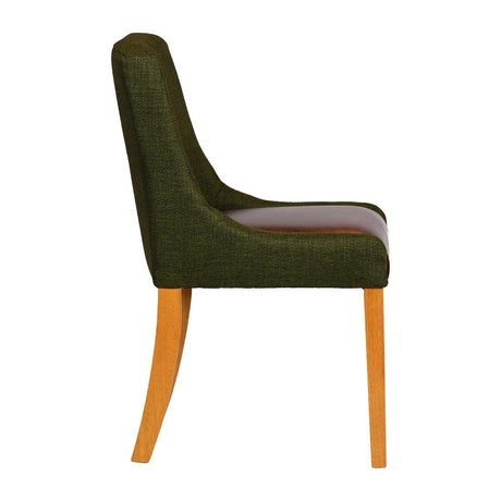 Bath Soft Oak Dining Chair with Forest Back & Espresso Seat (6 Pack)