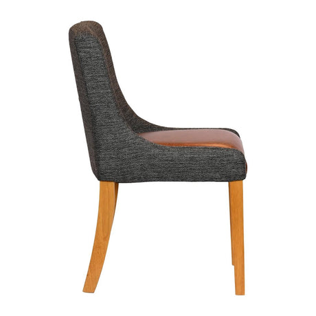 Bath Soft Oak Dining Chair with Smoke Back & Tan Seat (6 Pack)