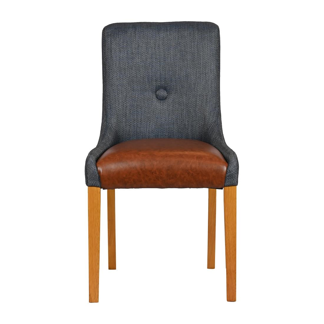 Bath Soft Oak Dining Chair with Sea Back & Tan Seat (6 Pack)