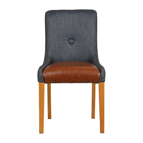 Bath Soft Oak Dining Chair with Sea Back & Tan Seat (6 Pack)