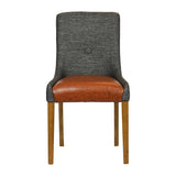 Bath Weathered Oak Dining Chair with Smoke Back & Tan Seat (6 Pack)