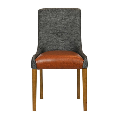 Bath Weathered Oak Dining Chair with Smoke Back & Tan Seat (6 Pack)
