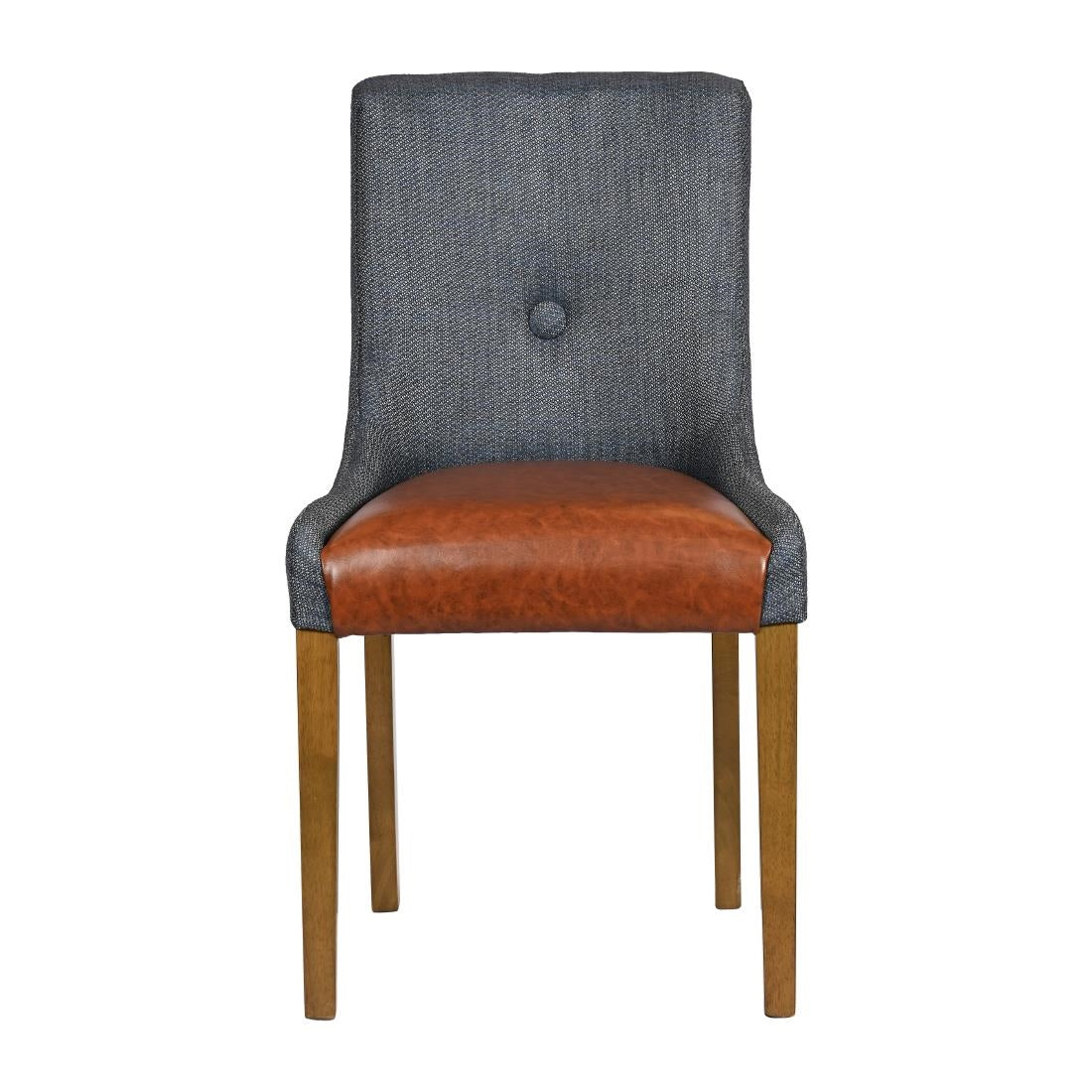 Bath Weathered Oak Dining Chair with Sea Back & Tan Seat (6 Pack)