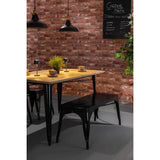Bolero Bistro Dining Table Mango Wood Top Black Frame 1450mm