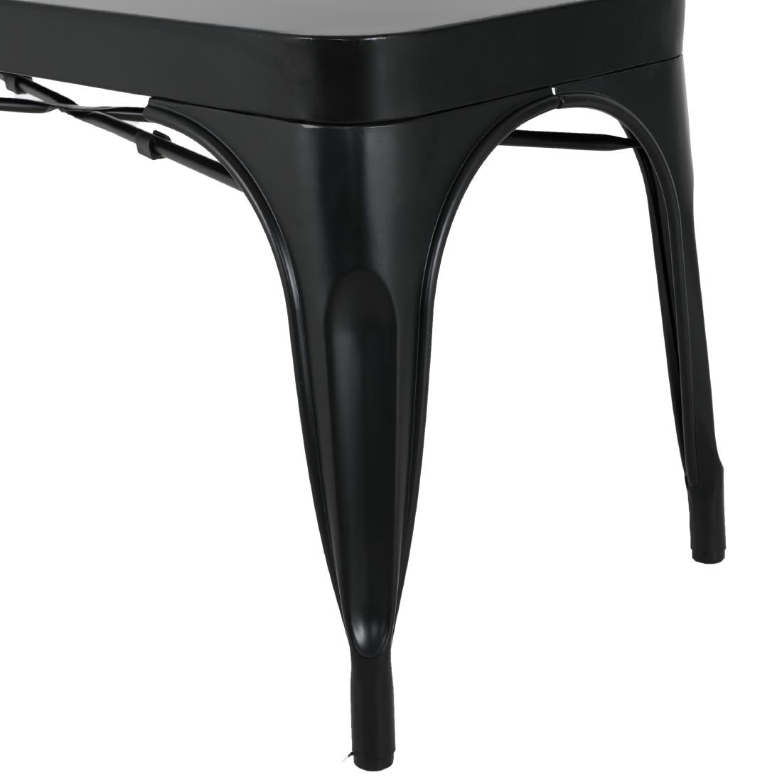 Bolero Bistro Metal Benches Black 1000mm (2 Pack)