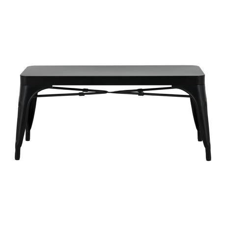 Bolero Bistro Metal Benches Black 1000mm (2 Pack)