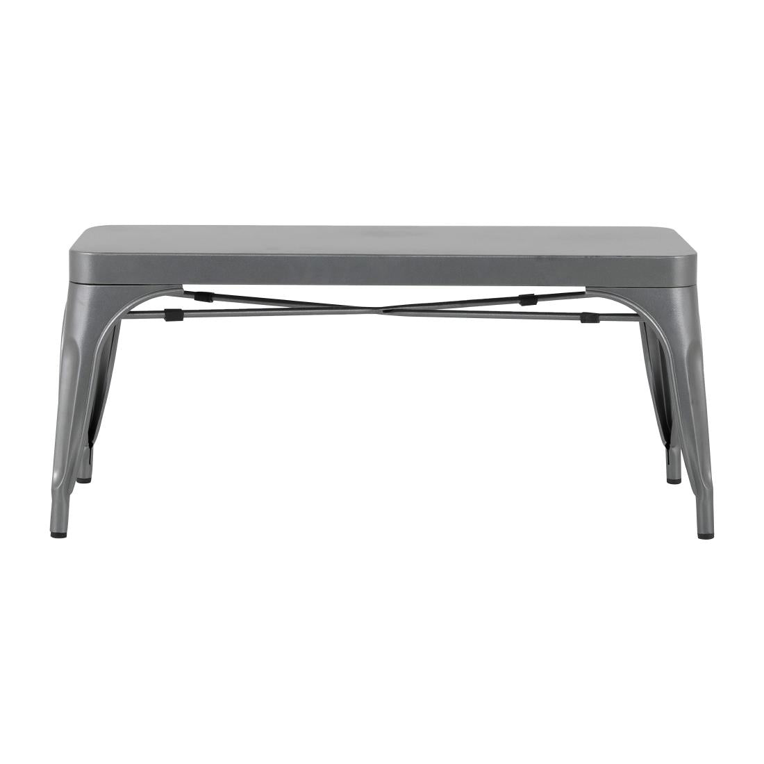 Bolero Bistro Metal Benches Gunmetal 1000mm (2 Pack)