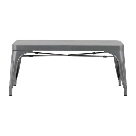 Bolero Bistro Metal Benches Gunmetal 1000mm (2 Pack)
