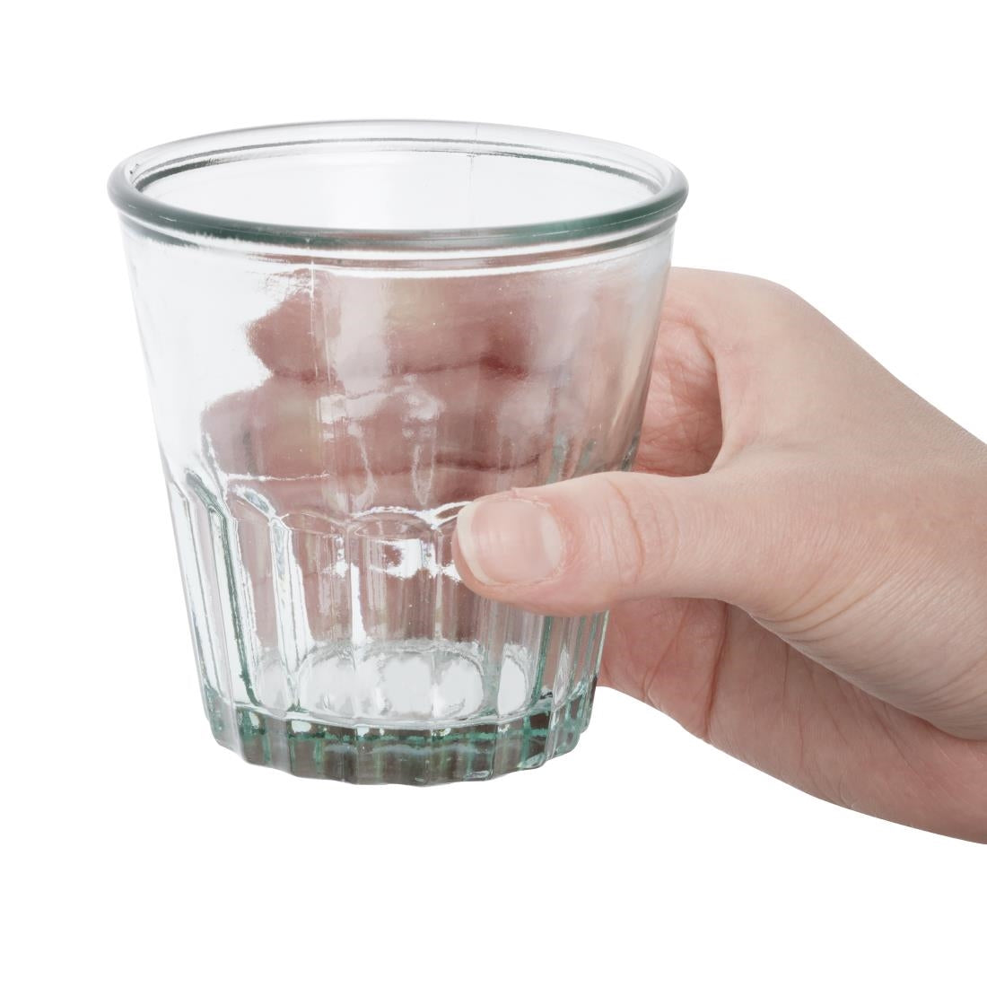 Olympia Recycled Glass Fluted Rocks Tumblers 250ml (6 Pack)