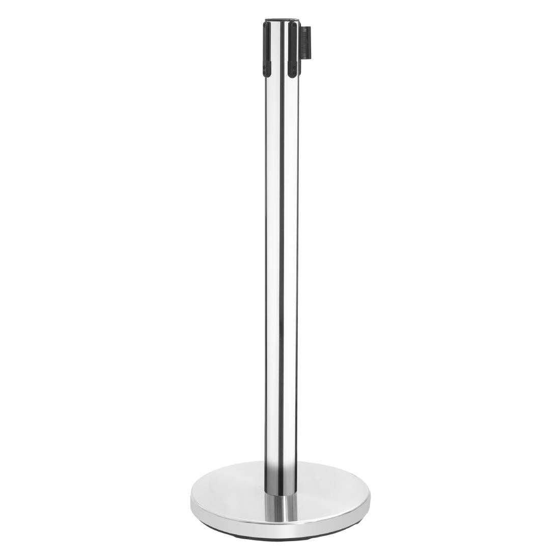 Bolero Polished Stainless Steel Black Strap Barriers 3m (2 Pack)