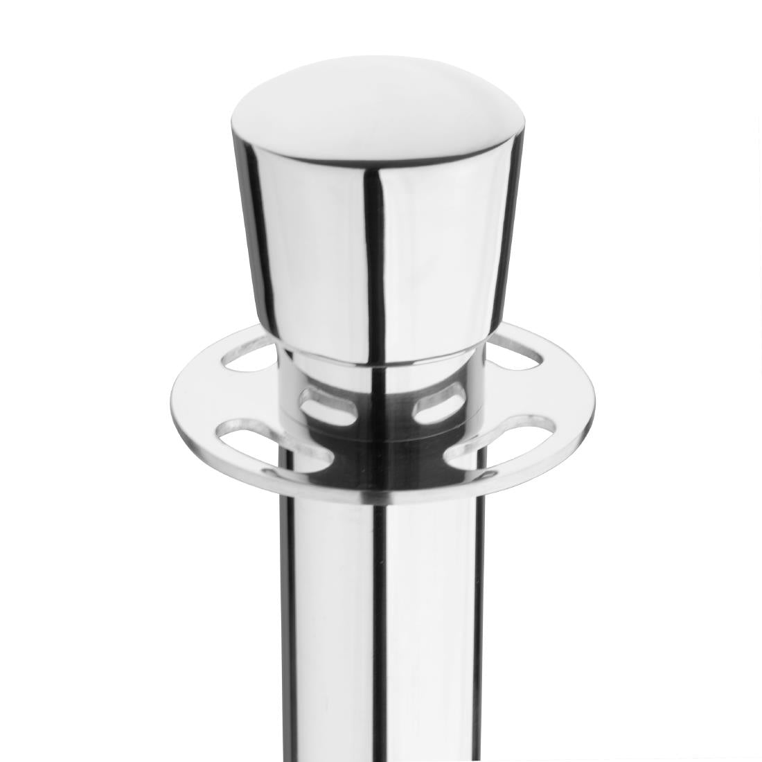 Bolero Flat Base Barrier Banner Posts Polished Stainless Steel (2 Pack)