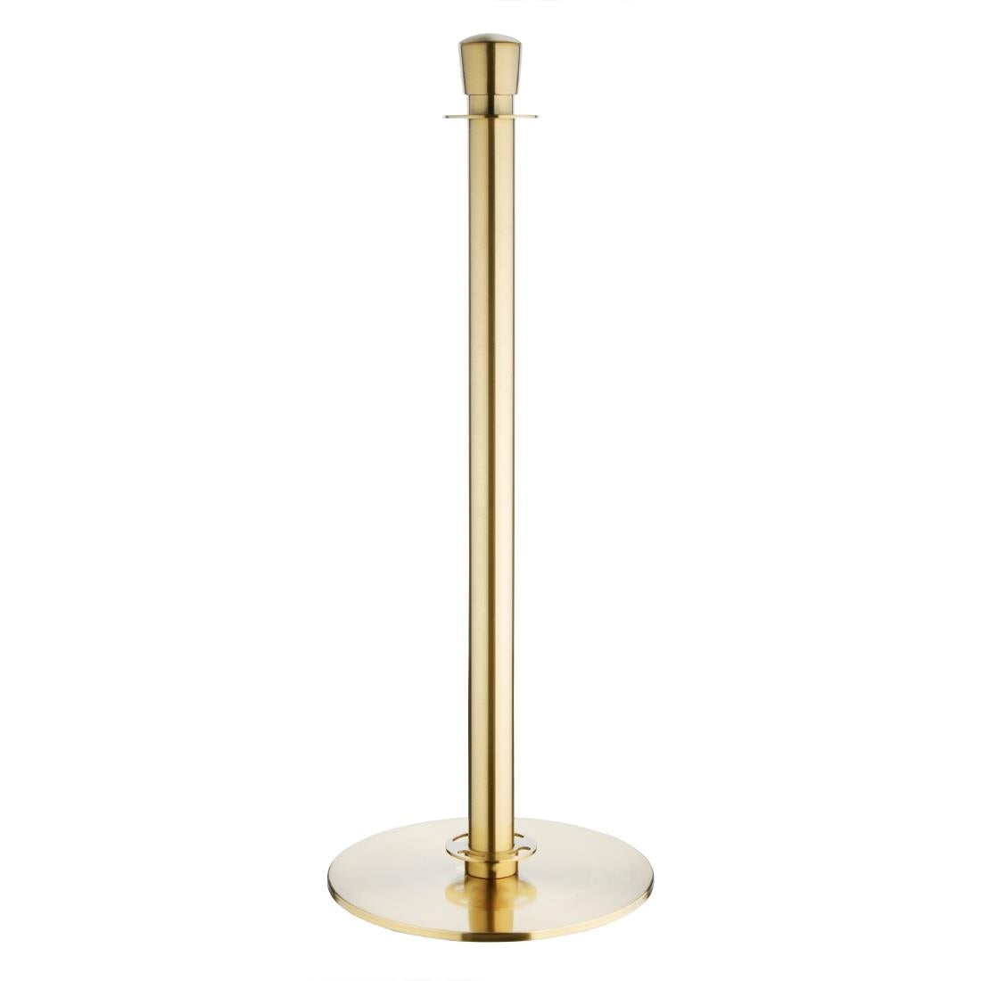 Bolero Flat Base Barrier Banner Posts Brushed Brass (2 Pack)
