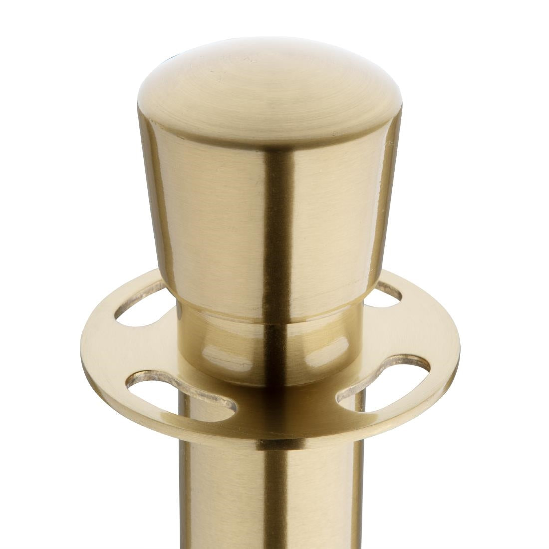 Bolero Flat Base Barrier Banner Posts Brushed Brass (2 Pack)