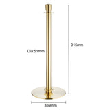 Bolero Flat Base Barrier Banner Posts Brushed Brass (2 Pack)