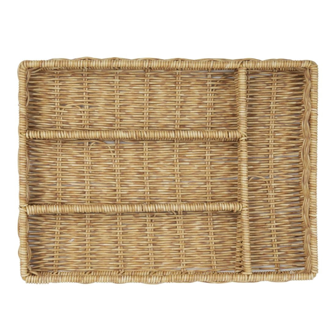 Olympia Polywicker Cutlery Organiser Light Brown 340x250mm