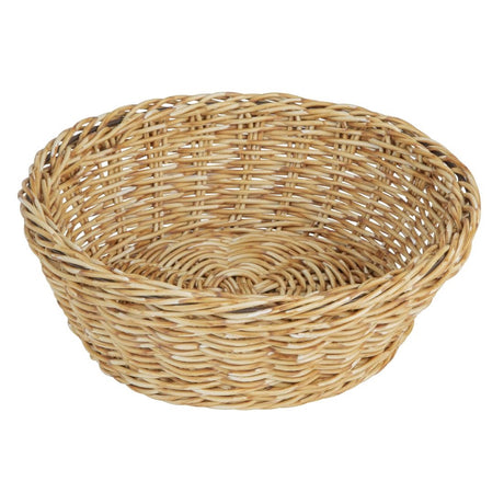 Olympia Polywicker Round Basket Light Brown 220mm
