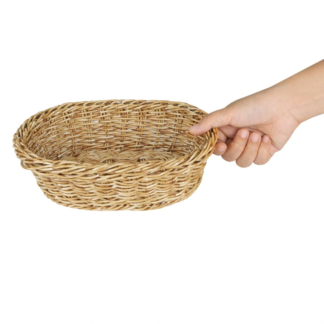 Olympia Polywicker Oval Basket Light Brown 240x170mm