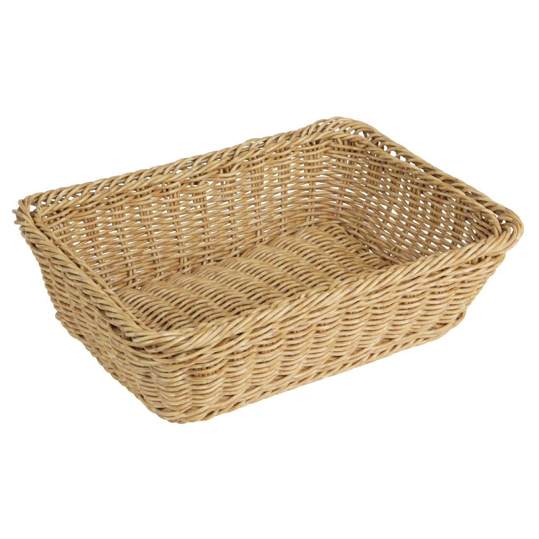 Olympia Polywicker Rectangular Basket Light Brown 300x230mm