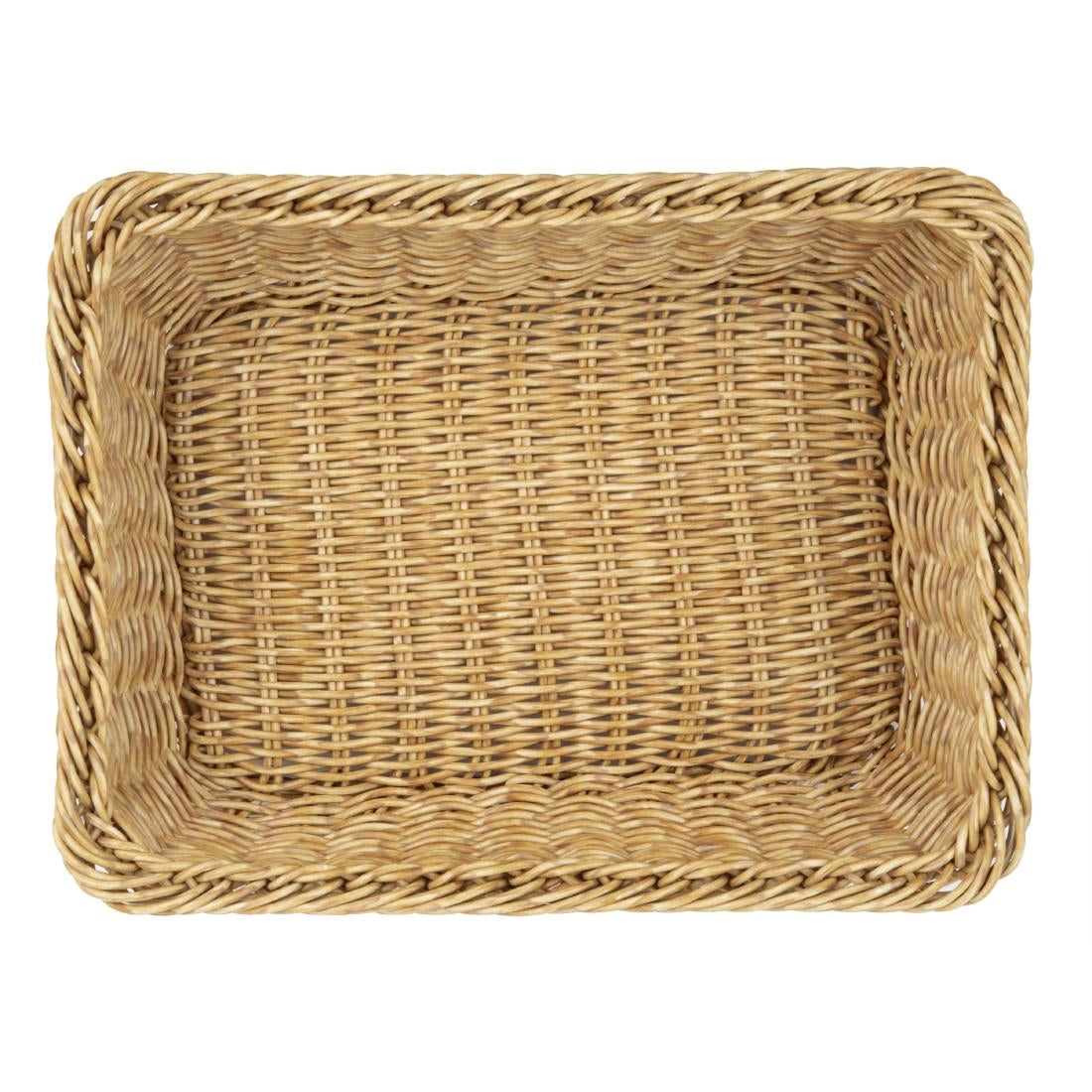 Olympia Polywicker Rectangular Basket Light Brown 300x230mm