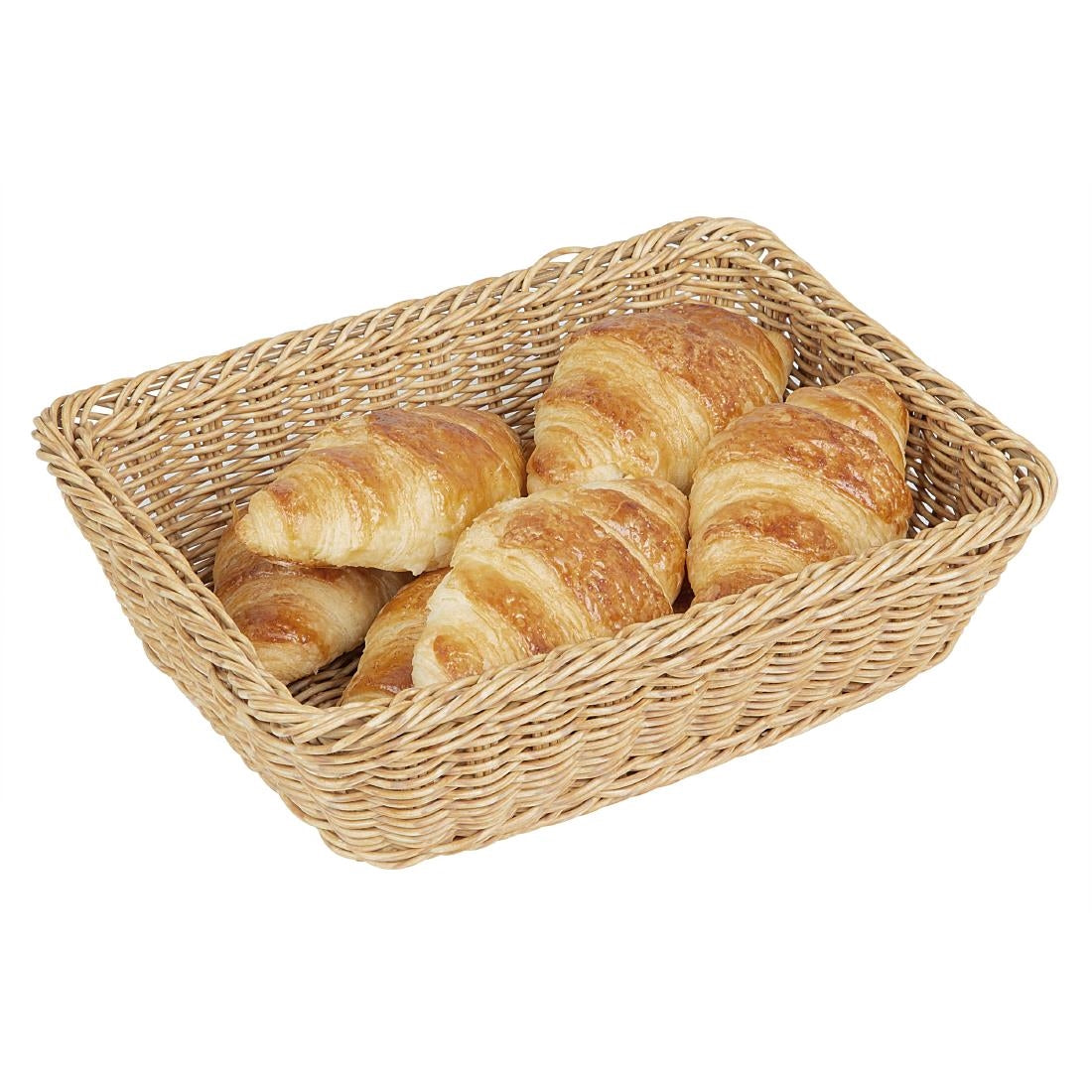Olympia Polywicker Rectangular Basket Light Brown 300x230mm