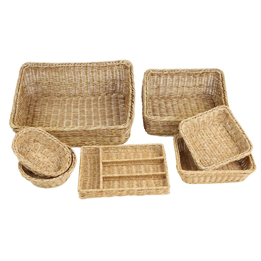 Olympia Polywicker Square Basket Light Brown 230x230mm