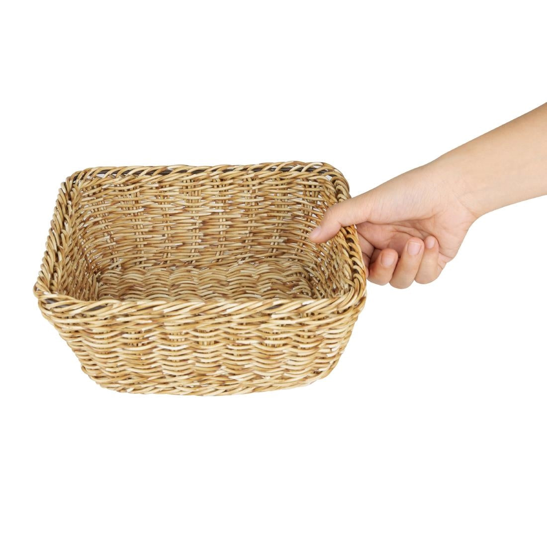 Olympia Polywicker Square Basket Light Brown 230x230mm