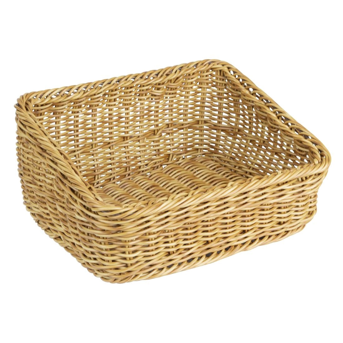 Olympia Polywicker Rectangular Display Basket Light Brown 360x300mm