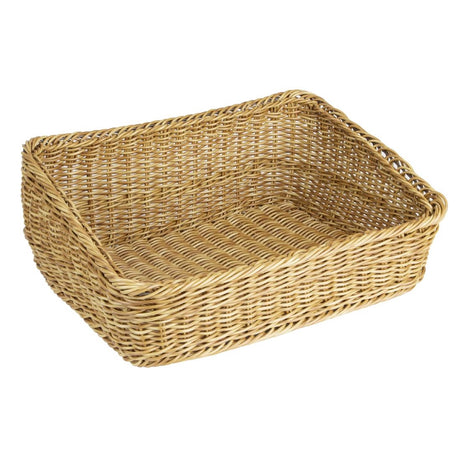 Olympia Polywicker Rectangular Display Basket Light Brown 525x385mm