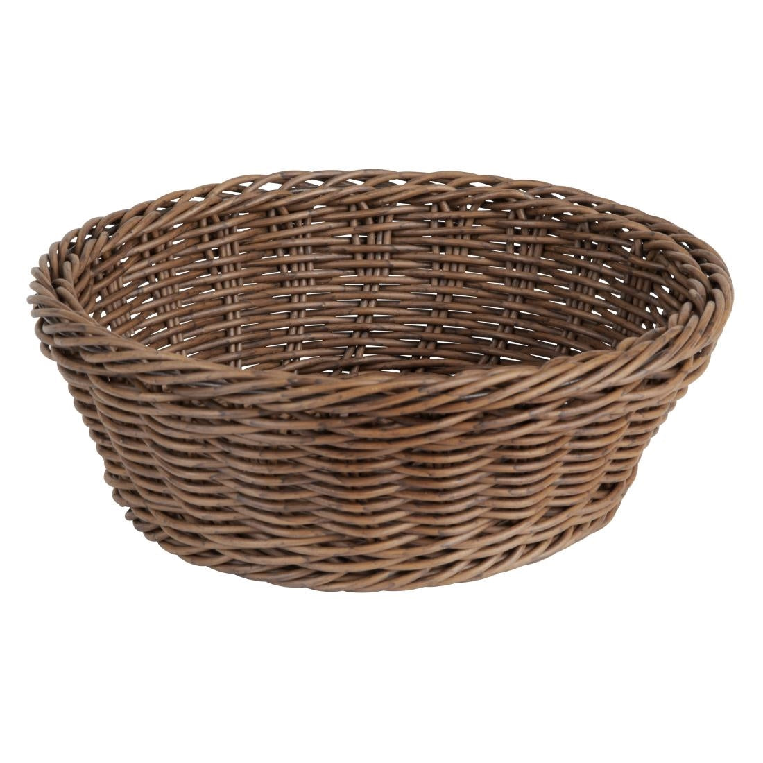 Olympia Polywicker Round Basket Dark Brown 220mm