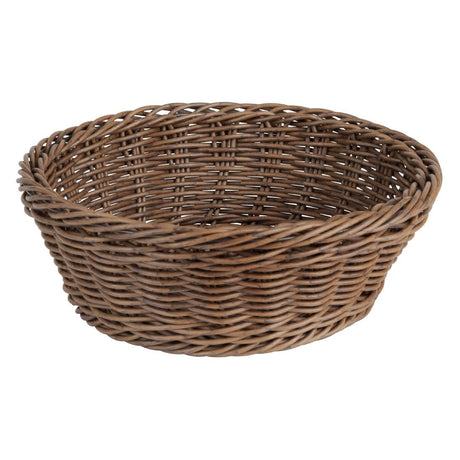 Olympia Polywicker Round Basket Dark Brown 220mm